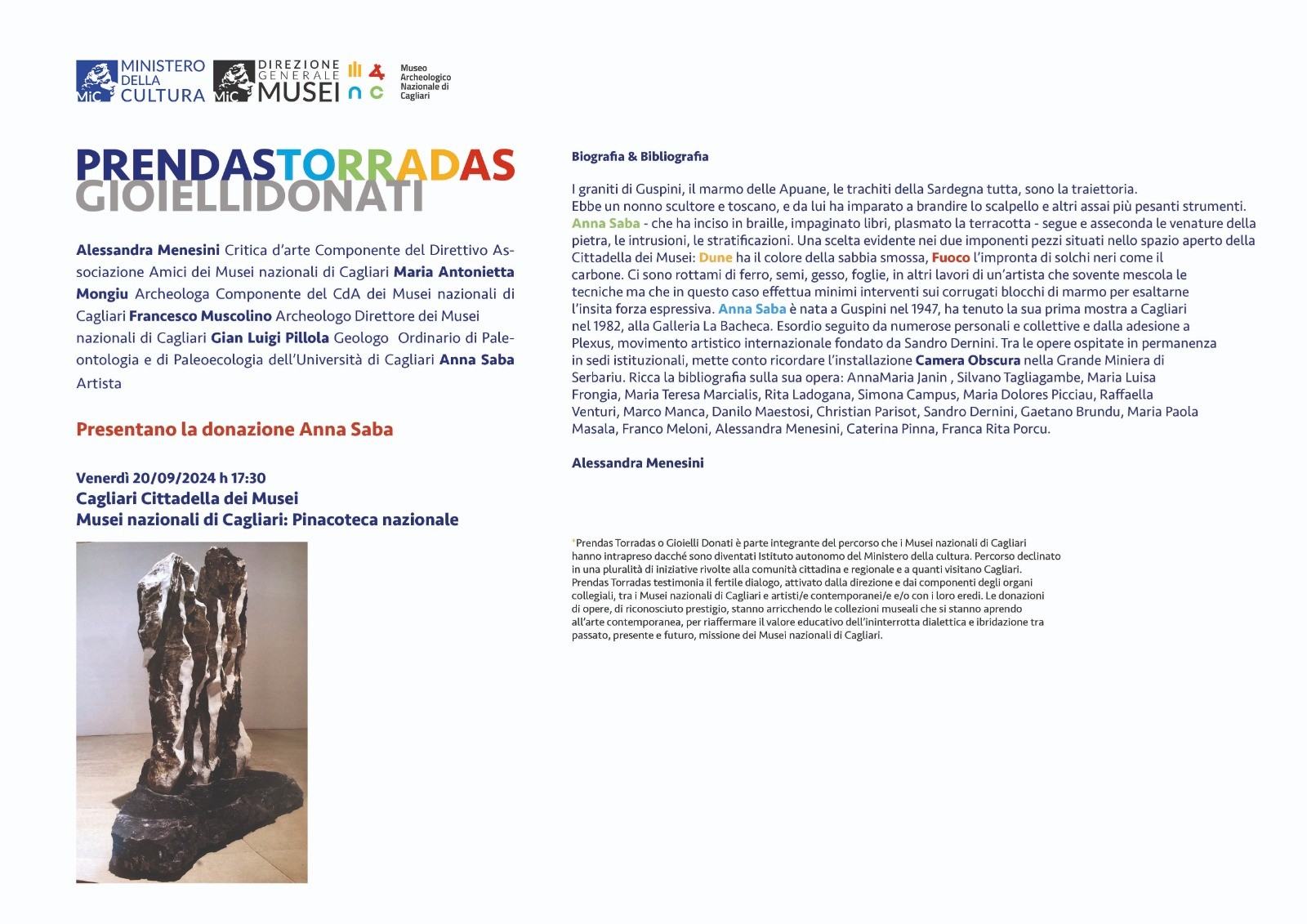 "Prendas Torradas. Gioielli donati" - donazione Anna Saba